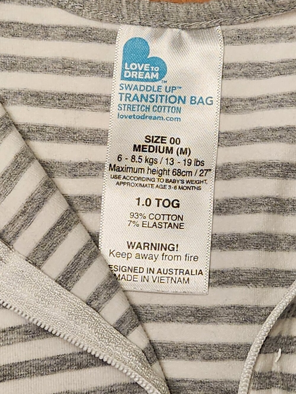 Love to Dream Swaddle Up Transition Swaddle, Patented Zip-Off Wings - Sz Medium - Picture 3 of 3